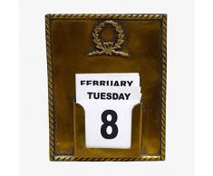 Better & Best Calendrier avec détails de Cordon Corona Laurel Doré, Dimensions 11 x 3 x 14 cm, matériau : métal, Taille Unique