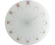 NeXtime Horloge Murale Chaise, en Verre, Blanc