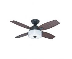 Hunter Fan 50618 Hunter Central Park Acier vieilli 107 cm Ventilateur de plafond avec éclairage, 48 W, 107 cm