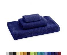 Eiffel Textile Sac Drap Plat, Coton, Bleu Marine, 100Â x 150Â x 10Â cm, Lot de 3