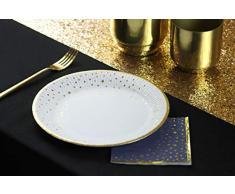 Talking Tables Assiettes Carton Etoile Or | Assiette Carton | Assiette Plate | Parfait pour Baby Shower, NoÃ«l, RÃ©veillon, Nouvel an, Hanukkah, Eid, Anniversaire et Graduation | Carton, Blanc et Or