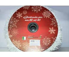 Euronatale Rouleau de Guirlande en PVC, Ã©paisseur 6 cm, Lisse, argentÃ©, 50 m, Blanc