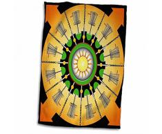 3dRose Sunny Frisbee Disc Golf paniers avec Putters et Chaines Serviette, Multicolore, 15Â x 55,9Â cm