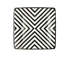 Caspari Assiettes Ã salade en carton Motif Chevron Noir
