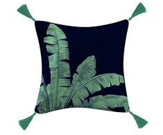 douceur dinterieur Vahe Coussin Pompons, Vert, 40 x 40 CM