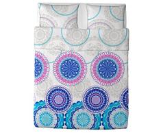 Stilia Couvre-lit boutis imprimÃ© Printemps/Ã©tÃ©, avec taie doreiller, Bleu, lit de 135 Ã 150, 235 x 260 cm