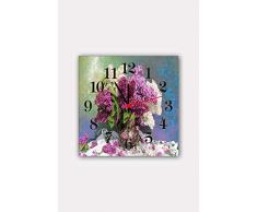 Bonamaison Horloge Murale en MDF, Multicolore, 30 x 30 cm