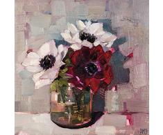 Anne-Marie Butlin Toile imprimée 30 x 30cm (Anémones dans Un Bocal de Confiture)