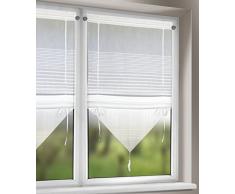 HomeMaison Store Voilage Réglable à laide de Rubans, Polyester, Ecru, 120x60 cm