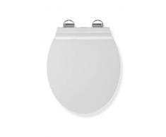 Croydex Flexi-Fix Michigan Slimline adaptÃ© Ã ne jamais Se Glisse Fermeture Lente Abattant de WC, Blanc, 42.5Â x 37Â x 5Â cm