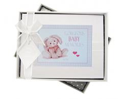 White Cotton Cards Album Photo de bÃ©bÃ©, Petit Lapin, Rose, Tissu, Blanc, 16Â x 20.5Â x 4Â cm