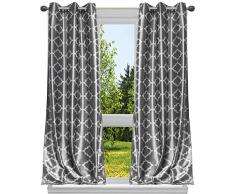 HomeMaison Rideau de fenêtre Motif Porte, Gris argenté, 38x84