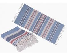 ootb Tissu fouta Hamam, Cotton, Bleu/Blanc, 80 x 170 cm
