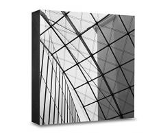 COGNOSCO HG-S111 Tableau Mural en Bois avec Photo darchitecture et Support Bosch-Areal, Bois, Noir et Blanc, 15 x 15 cm