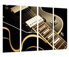 Tableau Moderne Photographique, Impression sur bois, Cordes de guitare, décoration musicale, Les Paul, 131 x 62 cm, ref. 26763