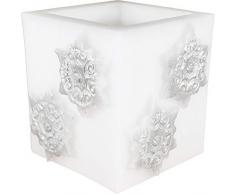 Magic Candle World Lanterns Collection hiver Stars Lanterne avec konvexen, peints main, cristal, blanc, 11,5Â x 11,5Â x 11,5Â cm