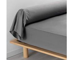 douceur dintérieur Percaline TAIE DE TRAVERSIN, Anthracite, 85 x 185 CM