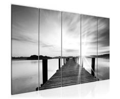 Tableau decoration murale Pont sur le lac 200 x 80 cm - XXL Impression sur Toile Salon Appartment 5 Parties - prÃªt Ã accrocher - 606955c