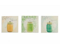 Villa dEste Home Tivoli Toile 3D Pop Art Pot, Bois + Métal, Multicolore