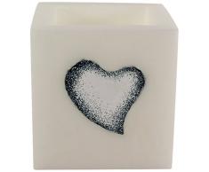 Magic Candle World Lanterns Lampe Lanterne avec verre FUSING DÃ©corations, blanc, 11,5Â x 11,5Â x 11,5Â cm