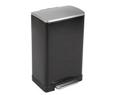 EKO E-Cube Poubelle à Pédale Métal Noir 34,5 x 40,3 x 65 cm 40 litres