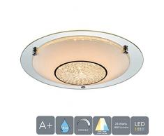AUROLITE Plafonnier moderne LED, 24W 3000K - 6000K Couleur variable, 1680LM, IP44, verre nuancé, Ã42cm, Idéal pour salon, chambre à coucher, cuisine, couloir, salle de bains, 2018 Nouvelle édition