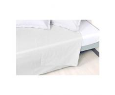 Vent Du Sud Drap Plat Uni Grand Teint, Coton, Neige, 290x180 cm