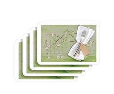 Westmark Lot de 4 sets de table 43 x 30 cm, Polypropylène, vert, 43 x 30 cm