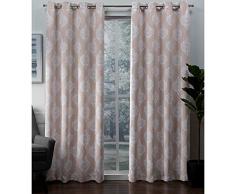 Exclusive Home Curtains Paire de Rideaux occultants tissÃ©s avec Åillets, Polyester, Rose poudrÃ©, 52x96
