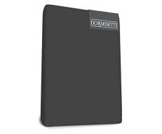 Bed-Fashion Dormisette élasthanne Drap-Housse, Coton, Anthracite, lit Simple, 80 x 200 cm