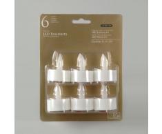 Lot de 6 bougies chauffe-plat à LED Kaemingk 482264 - Blanches