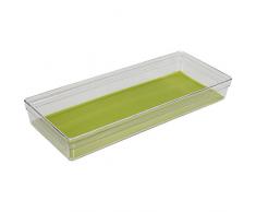 M-Home PLS286 Range Couverts, PolyÃ©thylÃ¨ne et Silicone, Gris/Vert/Anthracite, 15,5 x 38,5 x 5,5 cm