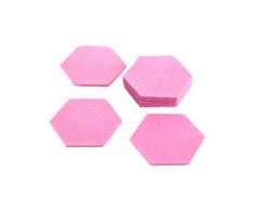 1buy3 Lot de 8 Dessous de Verre hexagonaux en Feutre Rose 5 mm dépaisseur