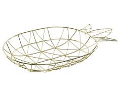 Item Int LC-160172 Corbeille à fruits en métal ananas 34 x 21 cm