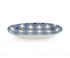 H&H Colours Plat Ovale, Porcelaine, Multicolore