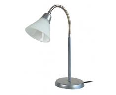 Tosel 90045 Lampe de Bureau - Flex, Tube et Flexible Acier, Peinture époxy Verre Cent, G9, 50 W, Aluminium