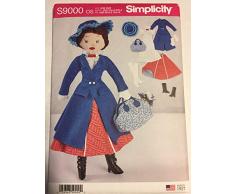 Simplicity S9000 Patron de couture pour poupÃ©e et vÃªtements en peluche 43 cm Blanc