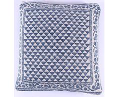 La Finesse - Housse de Coussin carrée décorative 50 x 50 cm pour la Maison en Coton pour Le Salon, Le canapé, la Chambre à Coucher, Tissu coloré, Taille Unique