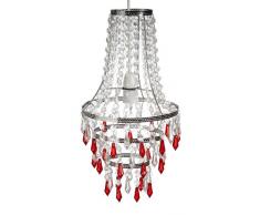 Lighting Web Co Lustre Ã Pampilles en plastique Rouge