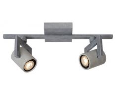 Lucide CONNI-LED - Spot Plafond - Ã 6 cm - LED Dim. - GU10 - 2x5W 3000K - Gris