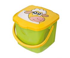 BranQ - Home essential Pouf et Pouf en Plastique polypropylÃ¨ne Jaune/Vert 31 x 31 x 28 cm 15,5 l