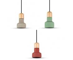 V-Tac Vt-7125 Lustre suspendu, bÃ©ton rouge