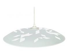 Tosel 14446 Suspension- Ikat Ronde Verre ThermomoulÃ© sÃ©rigraphie, E27, 25 W, Mat Blanc