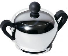 Alessi Ca14/8 Bombé Sucrier en Acier Inoxydable 18/10 Brillant avec Poignées et Pommeau en Bakélite