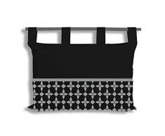 Soleil docre Damier TÃªte de lit, Coton, Noir, 45 x 70 cm
