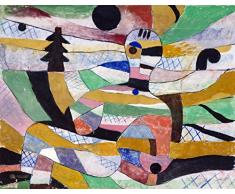 Legendarte P-122 Peinture de Paul Klee - Femme au réveil, Impression Digitale sur Toile, cm. 60x80, Multicolor