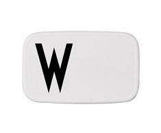 Design Letters Lunch Box Plastique Blanc/Noir 18 cm