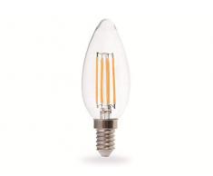 V-TAC Ampoule LED Filament Bougie E14 6 W, Blanc Chaud 2700 K