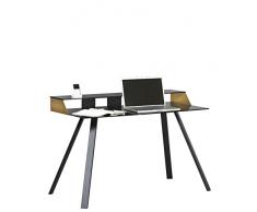Jahnke Bureau Smart Work, Verre, Noir, 60 x 120 x 83 cm