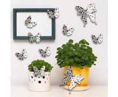 Wallflexi Mural Autocollants Papillons avec Points Amovible Auto-Adhésif Murals Café Hôtel Restaurant Bureau Maison Décoration
